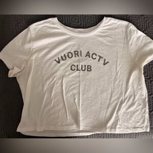 Vuori White Crewneck Crop Tee